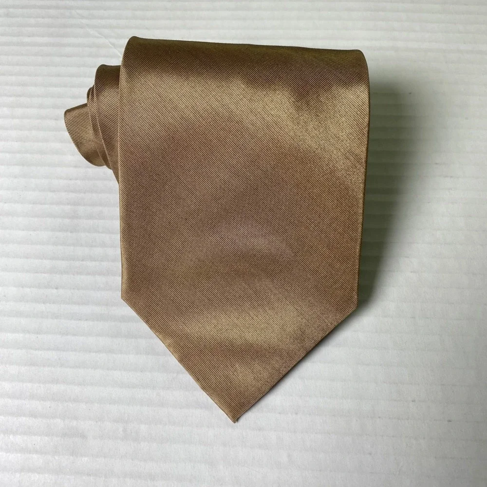 Modena Men's Gold Textured‎ Necktie Business Wedding Party Polyester Cotton